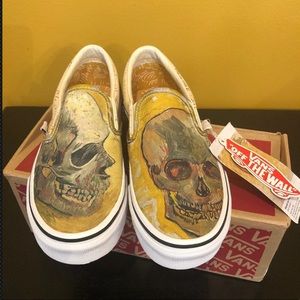 VANS VAN GOGH Skull Classic Slip-On Size Women's 5